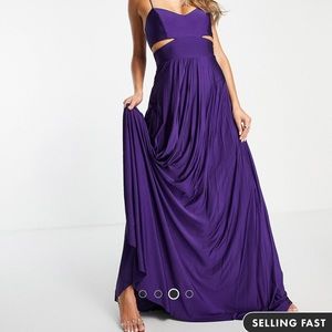 Trendyol maxi dress with side cut in purple NWT